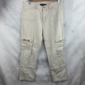 LIONESS SZ XL AUSTRALIA DESIGNED WOMEN'S  BEIGE CARGO HIGH-RISE PANTS